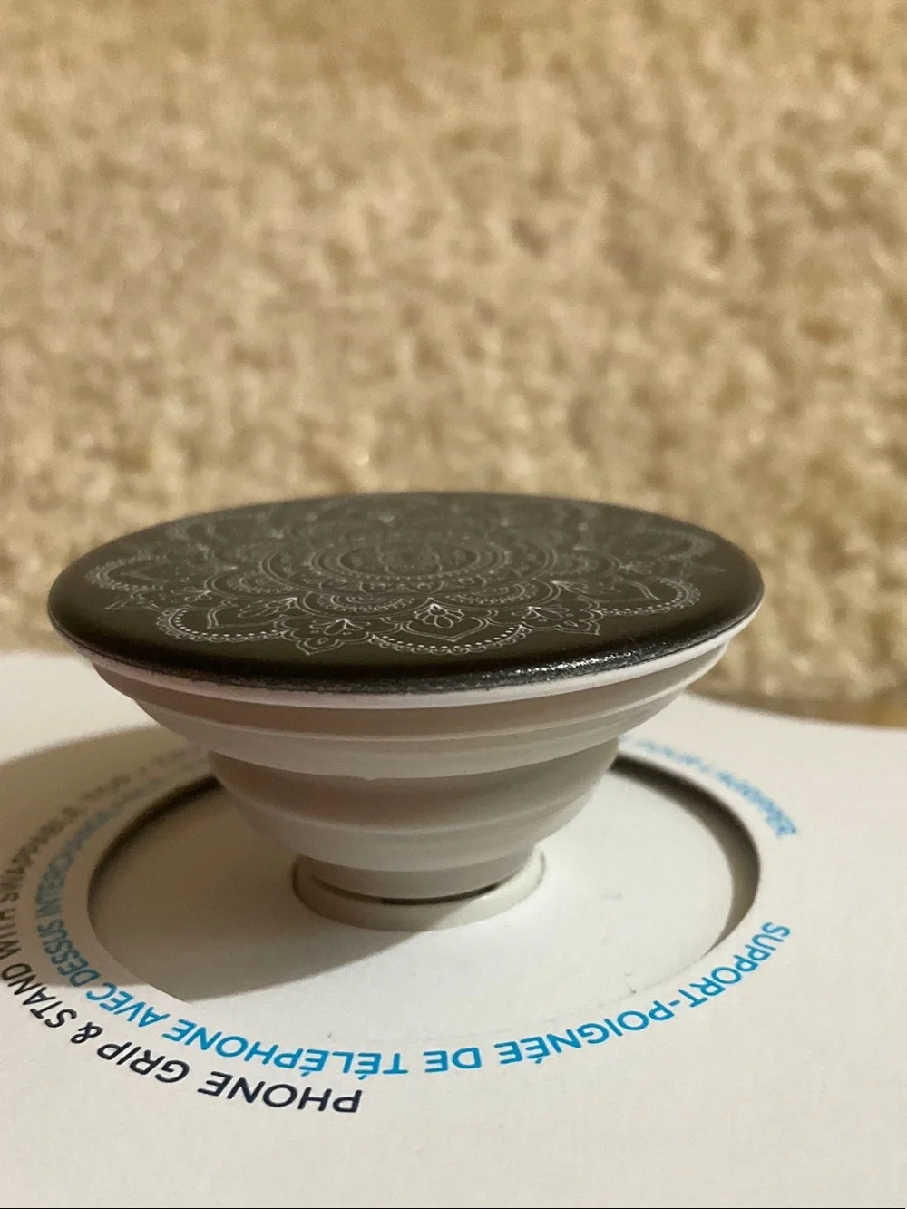 PopSockets Black Mandala PopGrip Phone Grip
